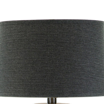 Riza 30 Inch Table Lamp, Curved Vase Shape, Dual Tone Gray, Drum Shade