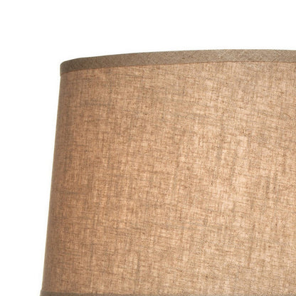 Ruhi 31 Inch Table Lamp, Curved Pot, Multicolor, Drum Shade, Brown, Orange