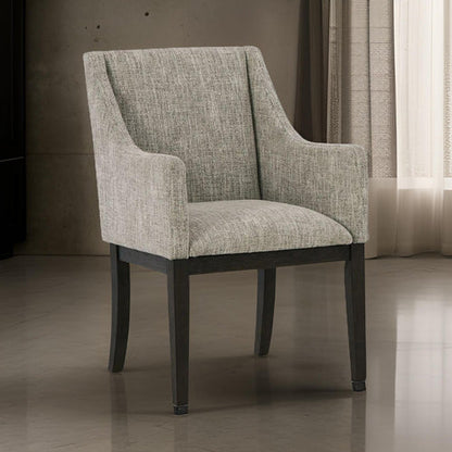 Sonn 24 Inch Dining Armchair, Set of 2, Padded Beige Upholstery, Brown Legs