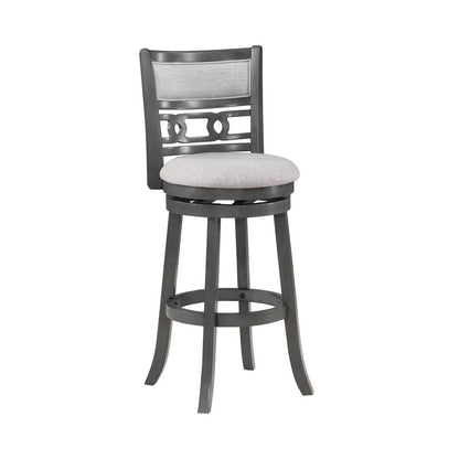 Matt 24 Inch Swivel Counter Strool, Cushioned Seat and Backrest, Mist Gray