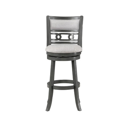 Matt 24 Inch Swivel Counter Strool, Cushioned Seat and Backrest, Mist Gray