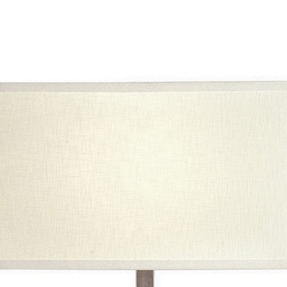 Ziva 27 Inch Table Lamp, LED Night Light, Rectangular Shade, Matte Silver