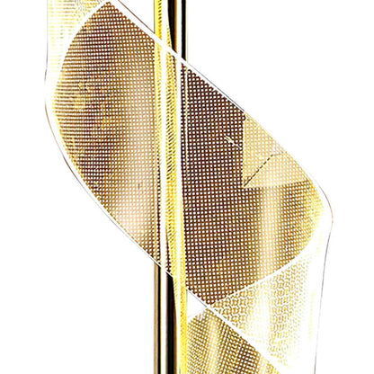 Melly 19 Inch Table Lamp, LED Swirl Ribbon Design, Acrylic, Bright Nickel
