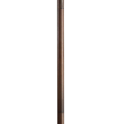 60 Inch Floor Lamp with Crystal Drum Shade, Metal Base, Antique Bronze