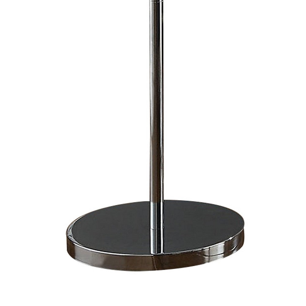 Cara 62 Inch Floor Lamp, Hanging Drop Design, Crystal and Metal, Chrome