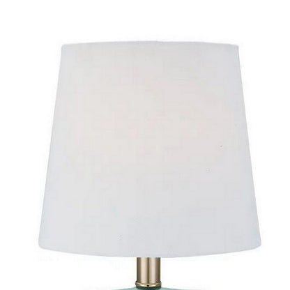 18 Inch Table Lamp with Owl Stand, Set of 2, Ceramic, Aqua Haze Finish