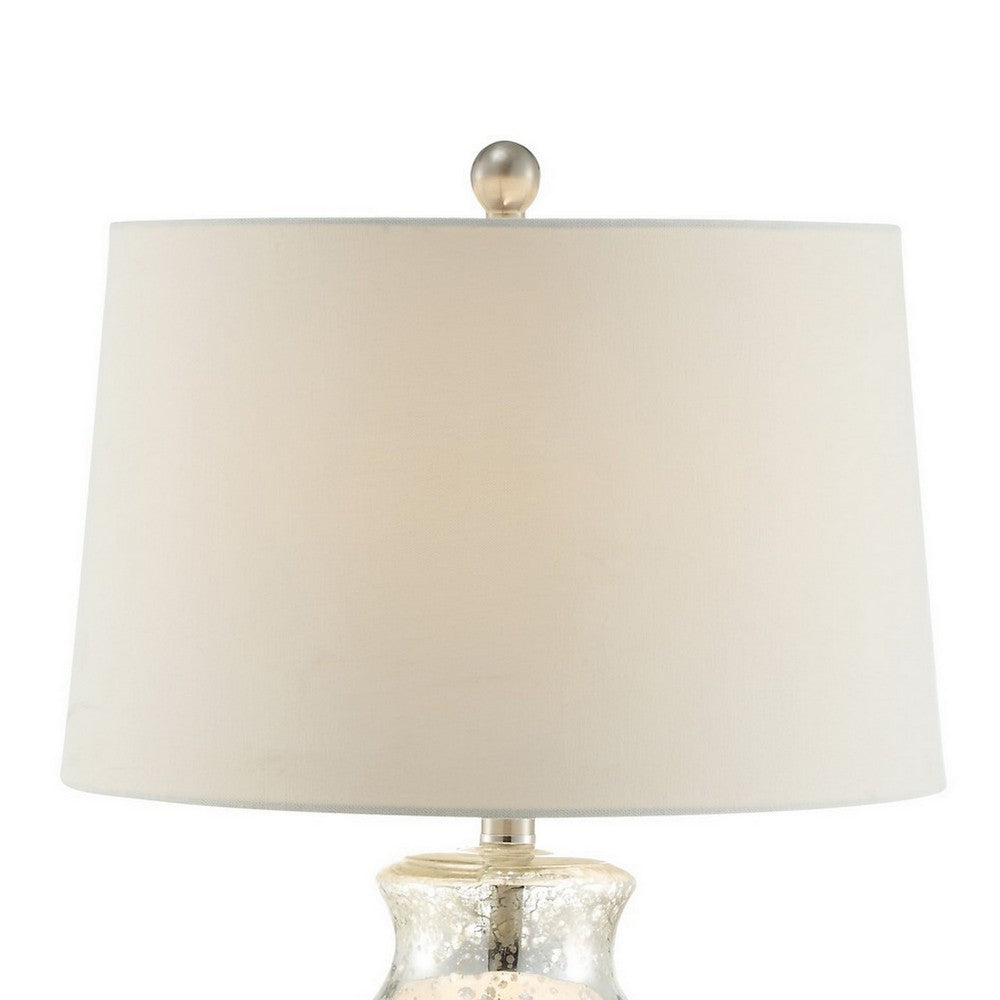 30 Inch Table Lamp with Diamond Textured Base, Set of 2, Glass, Clear