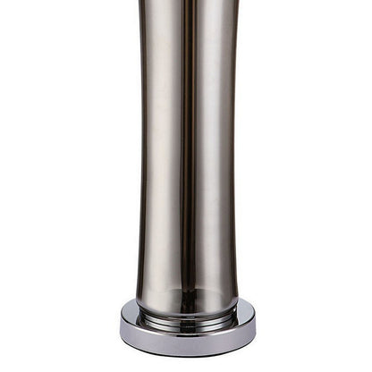 29 Inch Table Lamp, Empire Shade, Set of 2, Glass, Clear Smoke Gray