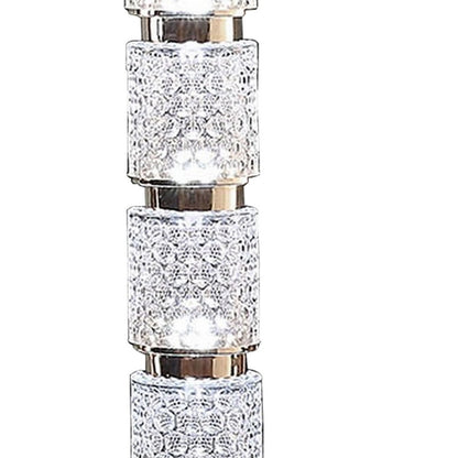 Siri 47 Inch Floor Lamp with LED Glass Shade, Metal Base, Nickel Finish