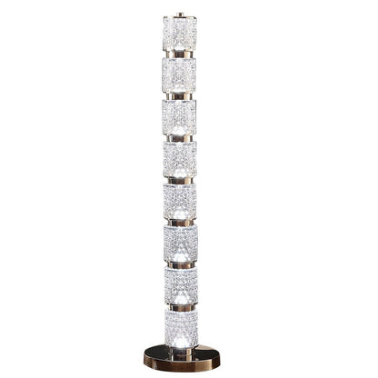 Siri 47 Inch Floor Lamp with LED Glass Shade, Metal Base, Nickel Finish