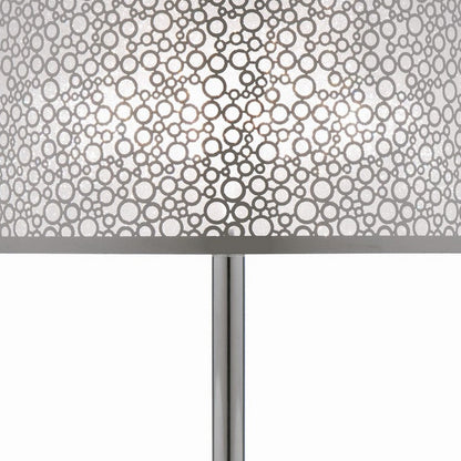 27 Inch Table Lamp with Metal and Fabric Shade, 
Sleek Chrome Finish