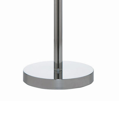 27 Inch Table Lamp with Metal and Fabric Shade, 
Sleek Chrome Finish