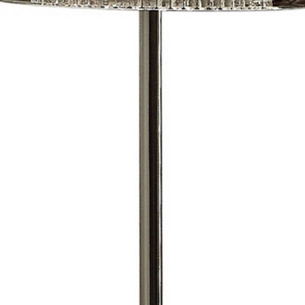 Hana 30 Inch Table Lamp, Modern Crystal Glass Shade, Metal, Black Nickel