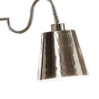 63 Inch Floor Lamp, Cone Metal Shade, Round Base, Silver Finish