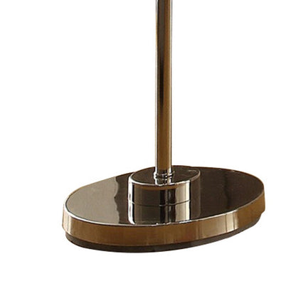 63 Inch Floor Lamp, Cone Metal Shade, Round Base, Silver Finish
