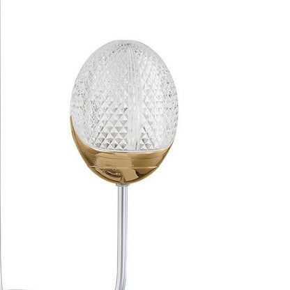 25 Inch Table Lamp, 3 Globe Crystal Shades, Modern Nickel Metal Base