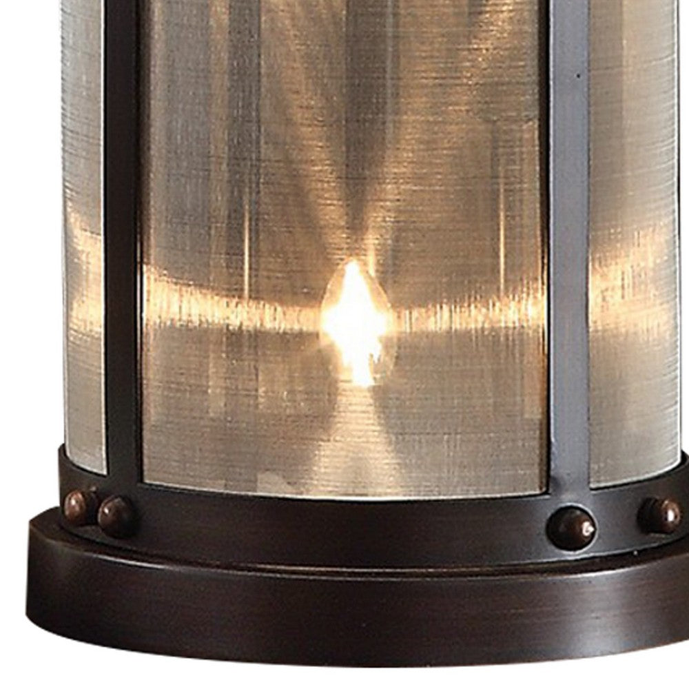 31 Inch Table Lamp, Classic Drum Fabric Shade, Modern Metal Base, Bronze