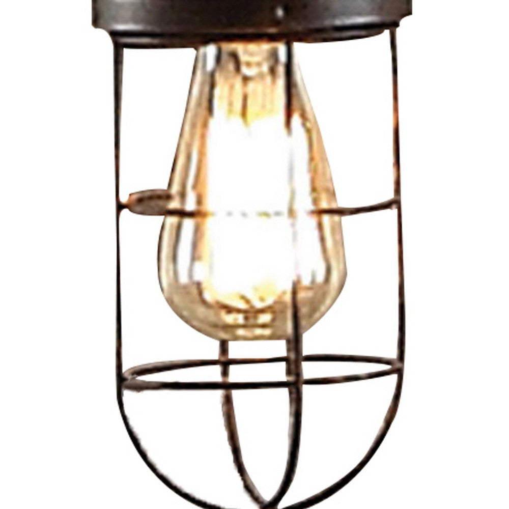 29 Inch Table Lamp, Dome Shade, Industrial Pipe Design, Rustic Bronze