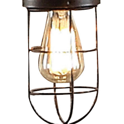 29 Inch Table Lamp, Dome Shade, Industrial Pipe Design, Rustic Bronze