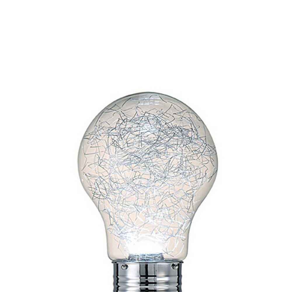 Zoom 66 Inch Floor Lamp, Globe Glass Shade in a Bulb Design, Silver