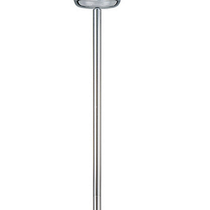 Zoom 66 Inch Floor Lamp, Globe Glass Shade in a Bulb Design, Silver