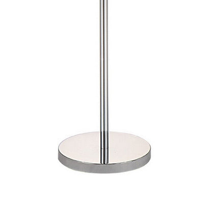 Zoom 66 Inch Floor Lamp, Globe Glass Shade in a Bulb Design, Silver