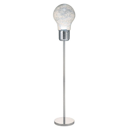 Zoom 66 Inch Floor Lamp, Globe Glass Shade in a Bulb Design, Silver
