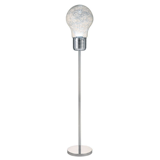 Zoom 66 Inch Floor Lamp, Globe Glass Shade in a Bulb Design, Silver