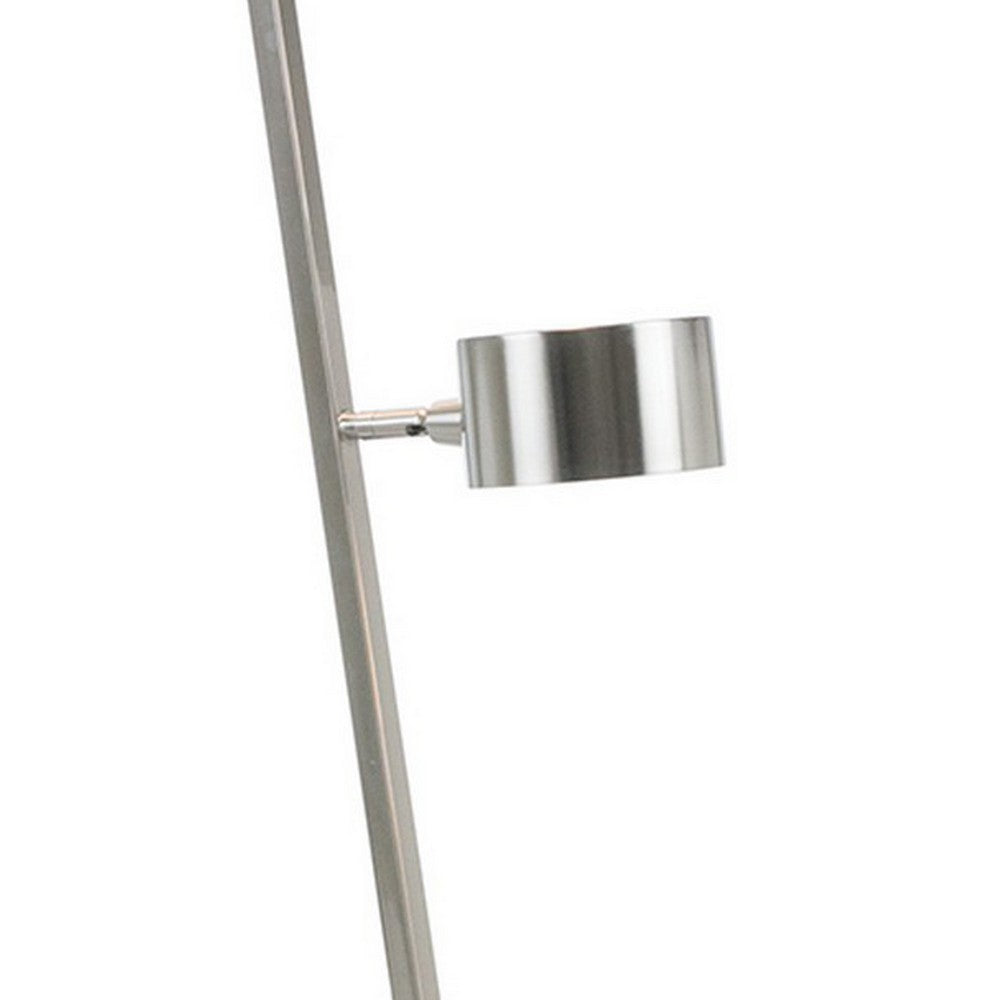 60 Inch Floor Lamp, 3 Drum Metal Shades, Modern Style, Silver Frame