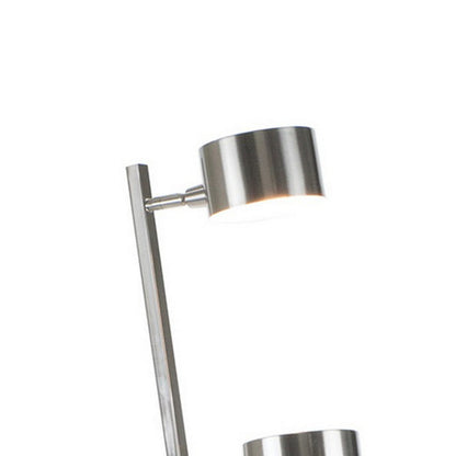 60 Inch Floor Lamp, 3 Drum Metal Shades, Modern Style, Silver Frame