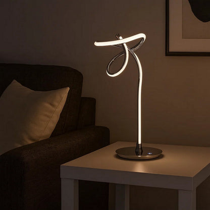 Sea 22 Inch Table Lamp, Accent Twisted LED Light, Modern Style, Chrome Base
