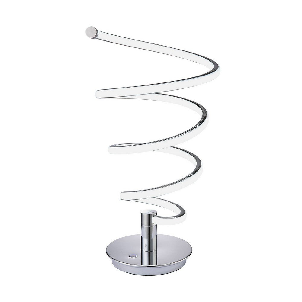 Sun 20 Inch Table Lamp, Accent Twisted Modern Design, LED Light Chrome Base