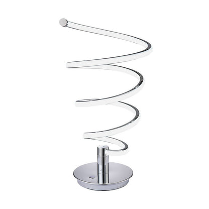 Sun 20 Inch Table Lamp, Accent Twisted Modern Design, LED Light Chrome Base