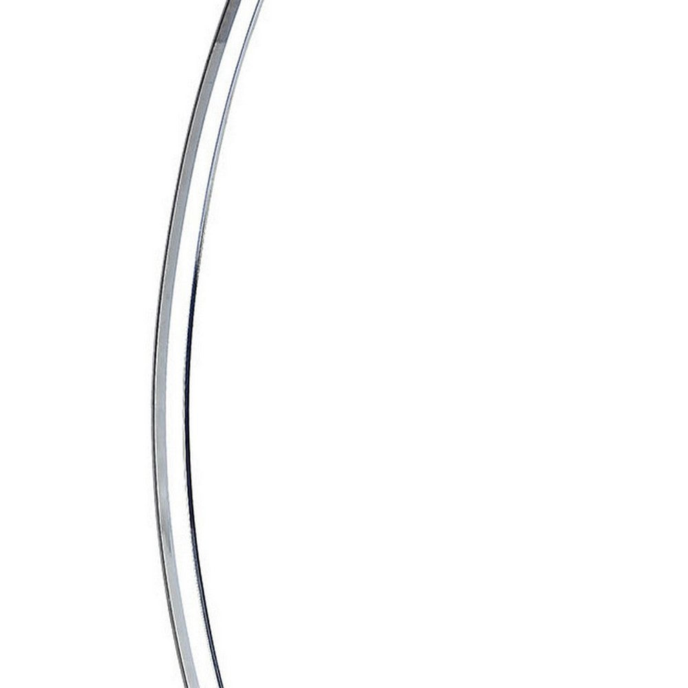 34 Inch Table Lamp, Modern Accent Swing Arm, LED Light, Round Chrome Base