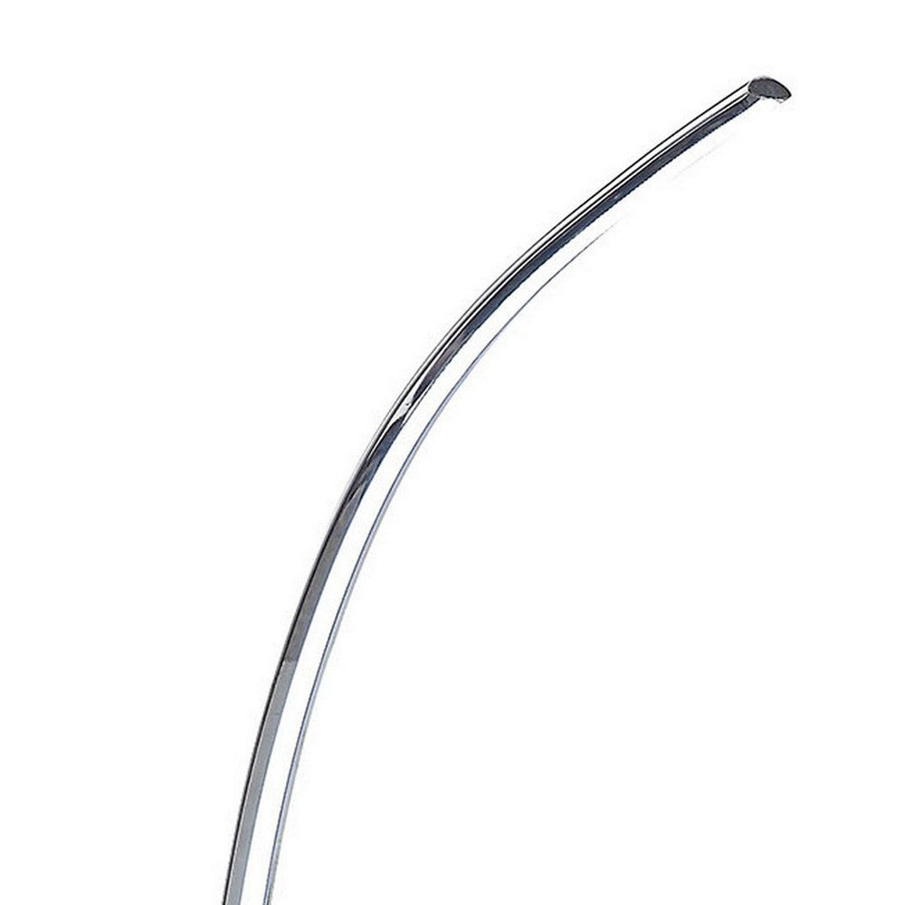 34 Inch Table Lamp, Modern Accent Swing Arm, LED Light, Round Chrome Base