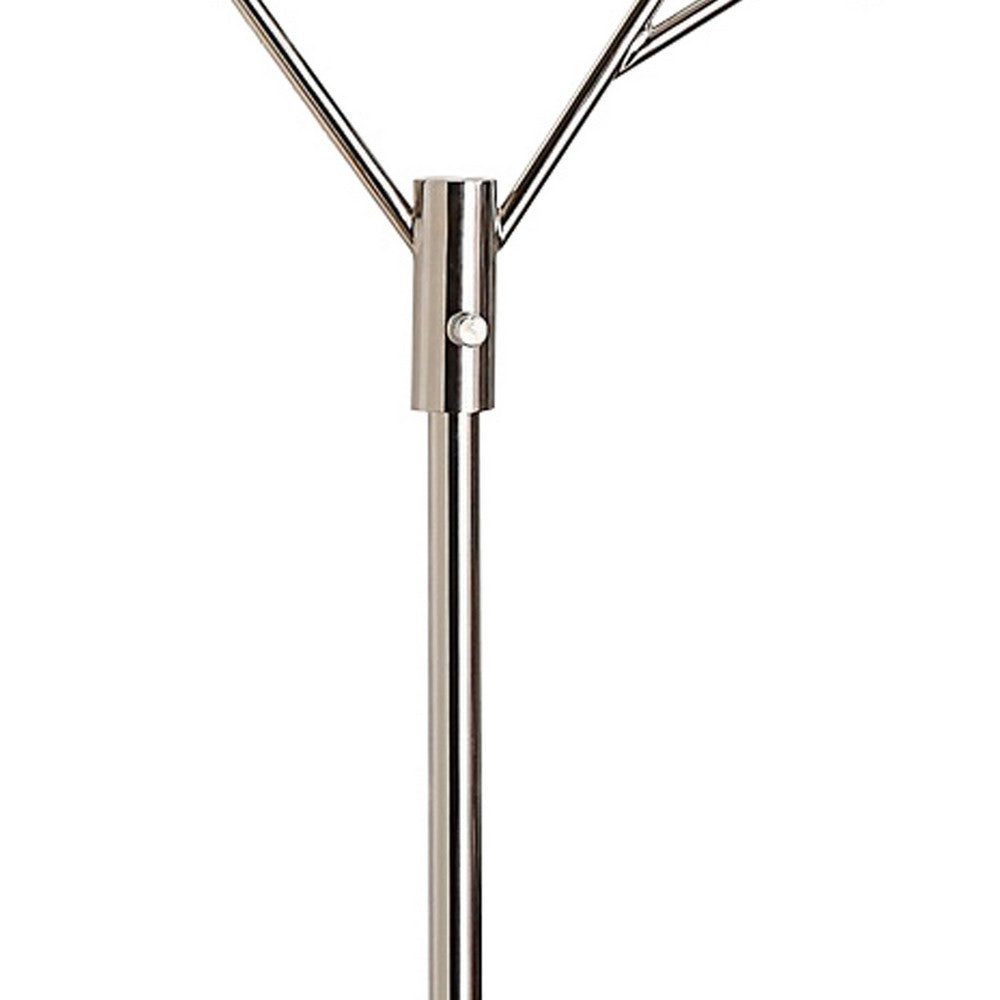 67 Inch Floor Lamp, Modern Globe Glass Shade, Round Metal Base, Nickel