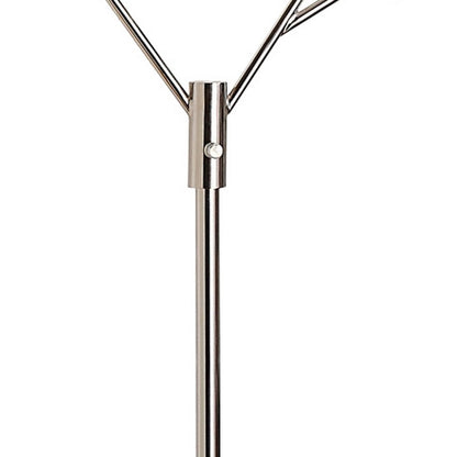67 Inch Floor Lamp, Modern Globe Glass Shade, Round Metal Base, Nickel