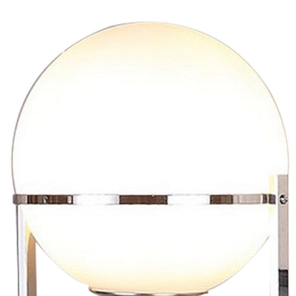 Jim 22 Inch Table Lamp, LED Light, Metal Body, Modern Globe Shade, Silver