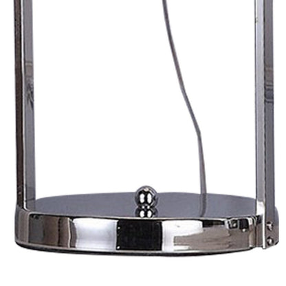 Jim 22 Inch Table Lamp, LED Light, Metal Body, Modern Globe Shade, Silver