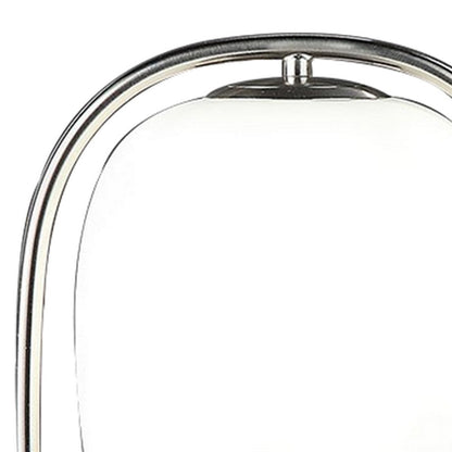 Raze 17 Inch Table Lamp, LED Light, Modern Globe Shade, Metal Body, Silver