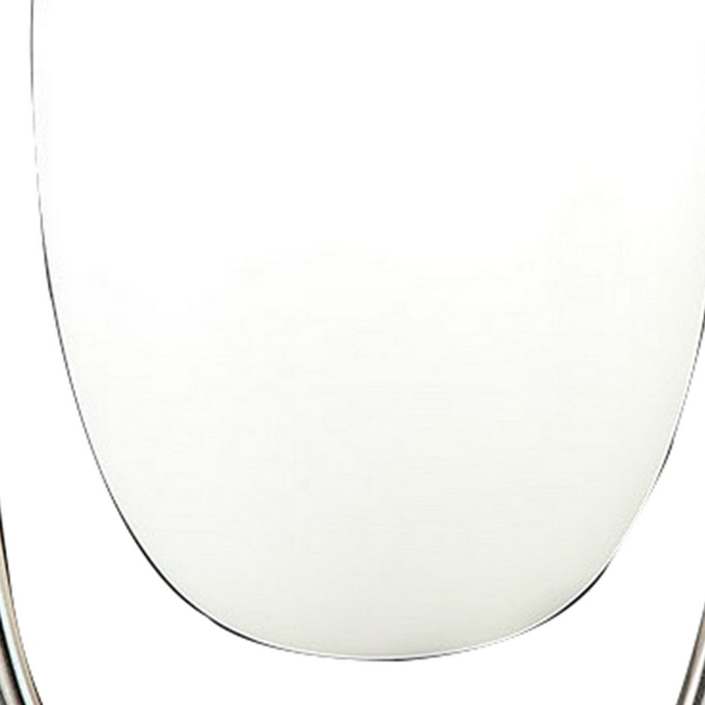 Raze 17 Inch Table Lamp, LED Light, Modern Globe Shade, Metal Body, Silver