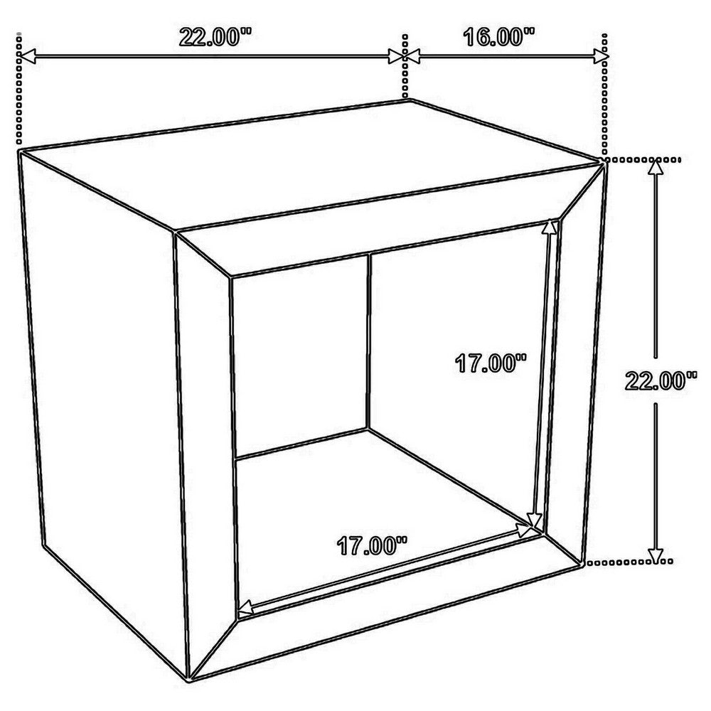 Beni 22 Inch End Table, Cube Shape, Handcrafted Mango Wood Frame, Brown