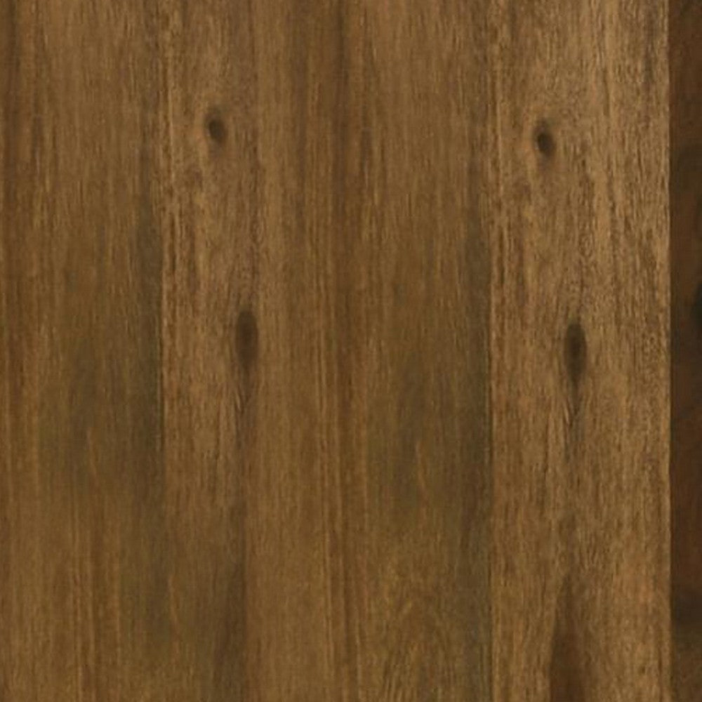 Ody 22 Inch Side End Table, U Shaped, Sheesham Wood, Auburn Brown Finish