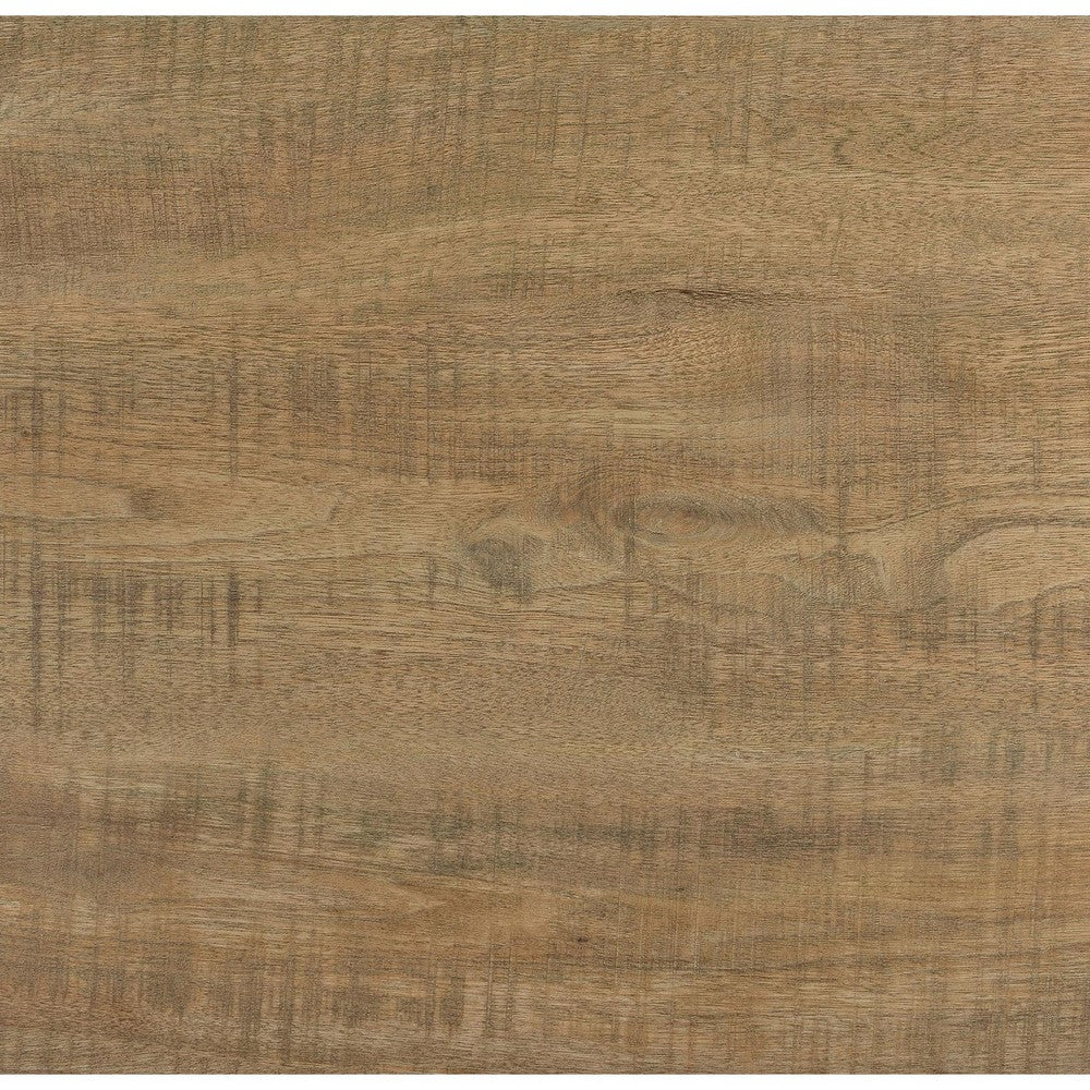 Dew 36 Inch Side Coffee Table, Lower Shelf, Engineered Wood, Mango Brown