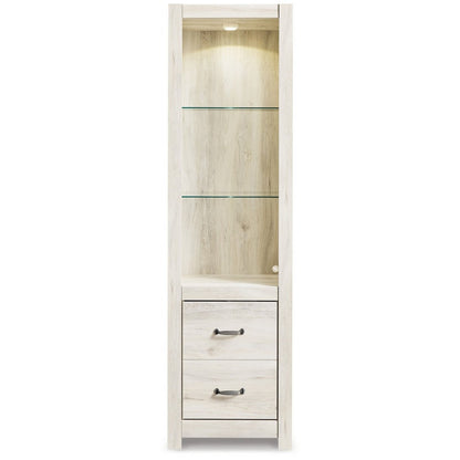 72 Inch Wood Pier, 4 Adjustable Shelves, Antique Style White Wood Finish