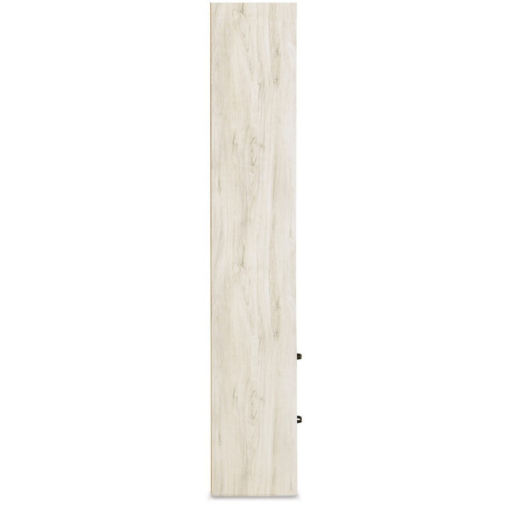 72 Inch Wood Pier, 4 Adjustable Shelves, Antique Style White Wood Finish