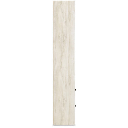 72 Inch Wood Pier, 4 Adjustable Shelves, Antique Style White Wood Finish