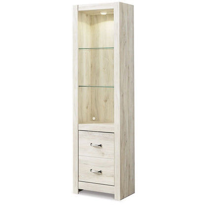 72 Inch Wood Pier, 4 Adjustable Shelves, Antique Style White Wood Finish