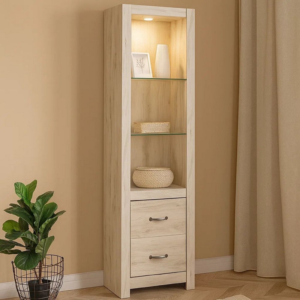 72 Inch Wood Pier, 4 Adjustable Shelves, Antique Style White Wood Finish