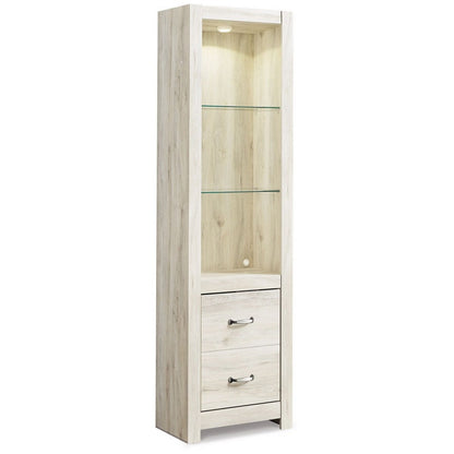 72 Inch Wood Pier, 4 Adjustable Shelves, Antique Style White Wood Finish